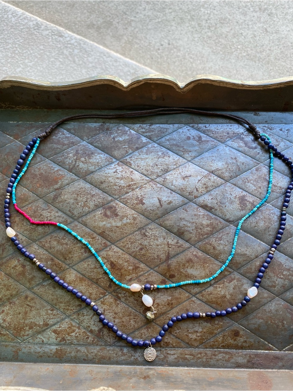 Layered Beaded Multicolor Necklace with Blue and Turquoise Accents